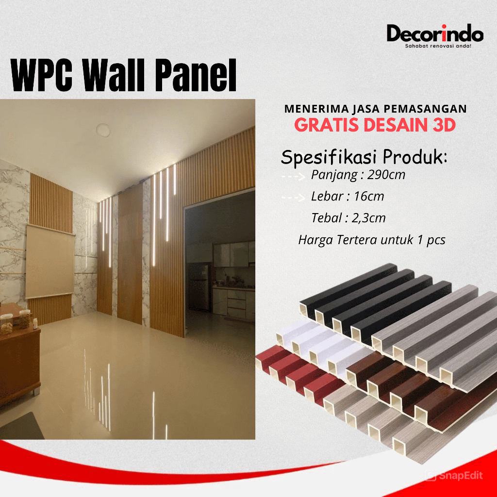 wpc wall panel 3 meter Wood Panel WPC Wall Panel Fluted Dekorasi Tembok Kayu 2,9 Meter