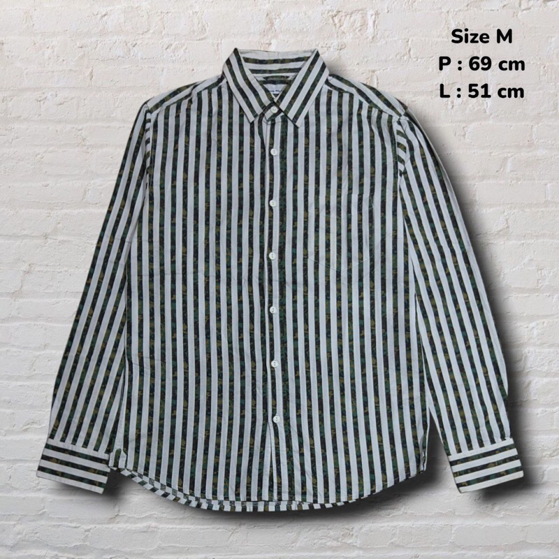 Size M Kemeja Panjang HVC Salur Camo Original Second Preloved #K62