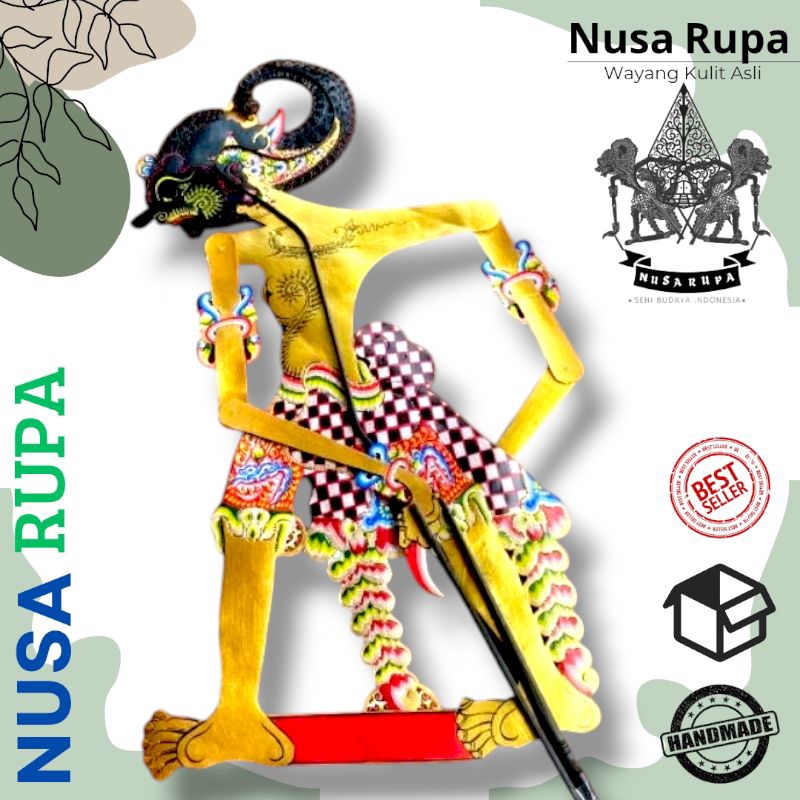 Wayang Kulit Asli Bima/Werkudoro Alusan Ukuran Standar Dalang