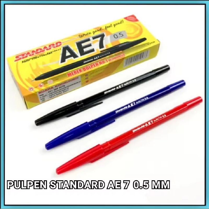 

1 Pak Pulpen Standard AE7 0.5 mm