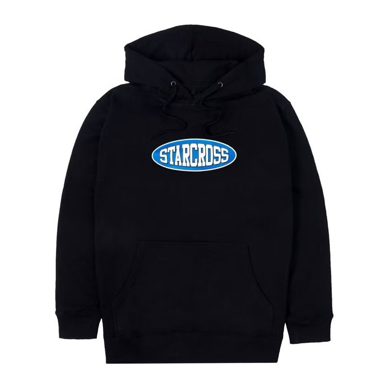 Hoodie sweater starcross blue oval _black unisex