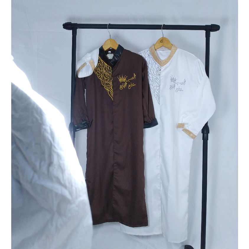 0-13th Rompi Jubah Anak LEATHER ARABIAN Gamis Anak / Bayi Laki-Laki Putih Coklat