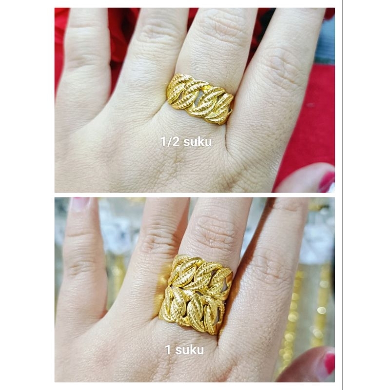 cincin adora B 1/2 dan 1suku sepuh emas