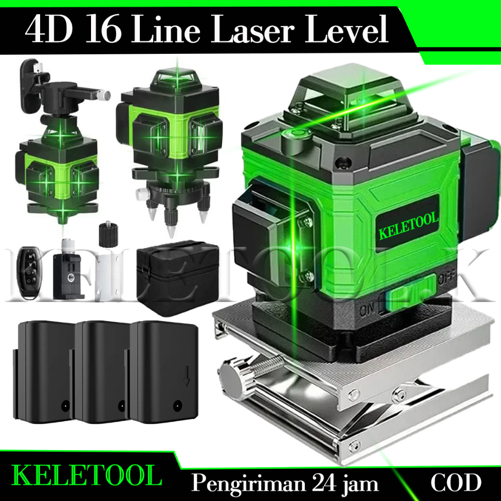 Keletool Laser Level 16 Lines 360 Auto Leveling Mesin Self Leveling Laser Bangunan Waterpass  Profes