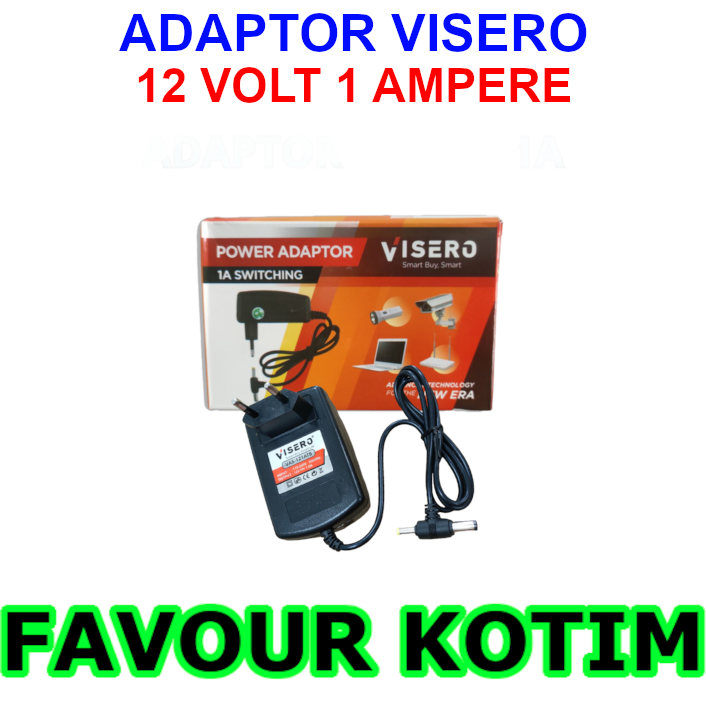 ADAPTOR DC 12V 12 V VOLT 1A 1 A AMPERE VISERO FVKOTIM
