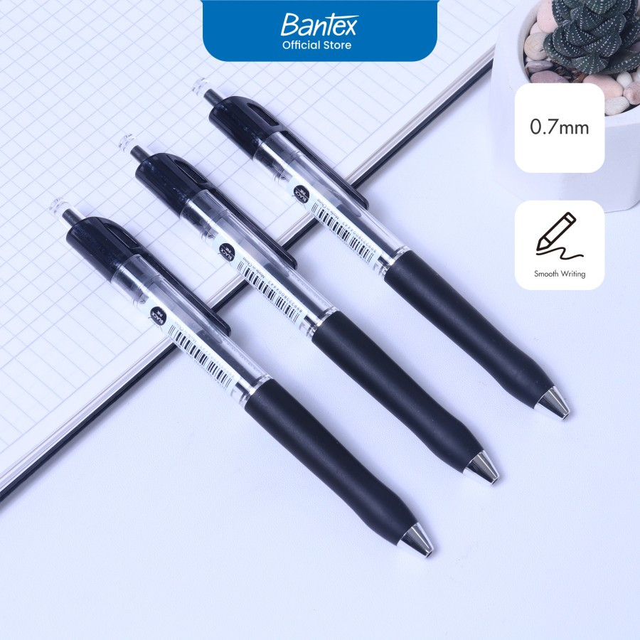 

Bantex Pulpen Pena / Gel Pen 0.5 mm Ultra-Smooth Ink Soft Rubber Grip Satu Set # BG1011