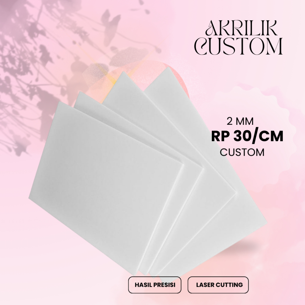 

Akrilik Lembaran 2 mm Acrylic Bening Ukuran Bebas Custom Laser Cutting Merk Marga Cipta