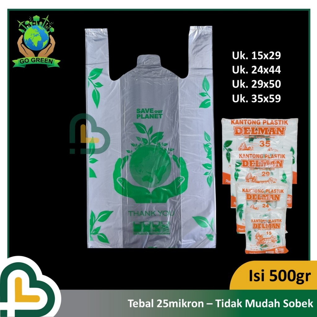 Kantong Plastik Ramah Lingkungan TRANSPARAN Belanja Delman 500gr