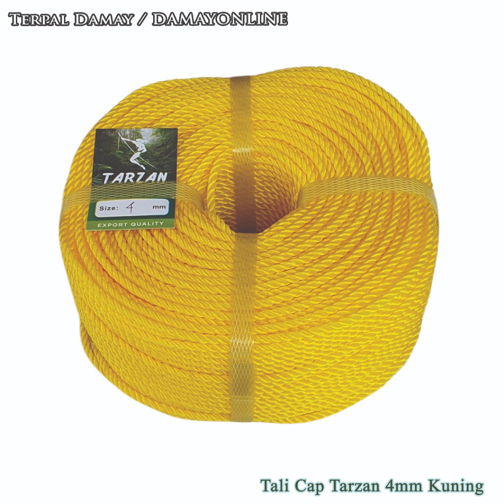 

Tali Tambang PE Cap Tarzan 4mm Kuning / Rol ( Harga Per Rol )