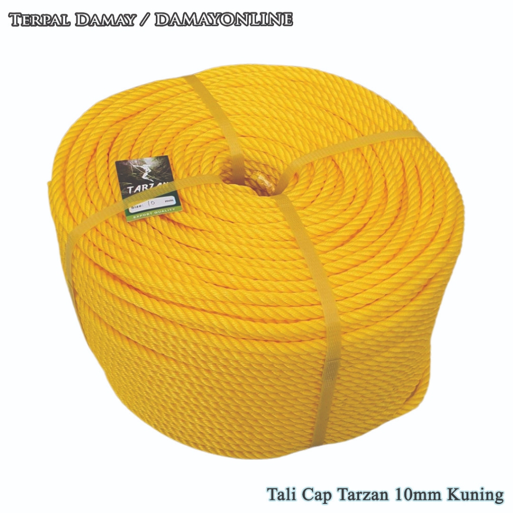 

Tali Tambang PE Cap Tarzan 10mm Kuning / Rol ( Harga Per Rol )