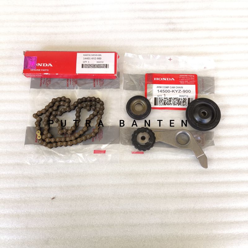 RANTAI KETENG + ROLL KETENG SET (KYZ) MOTOR HONDA SUPRA X 125 HELM IN, SUPRA X 125 INJEKSI.