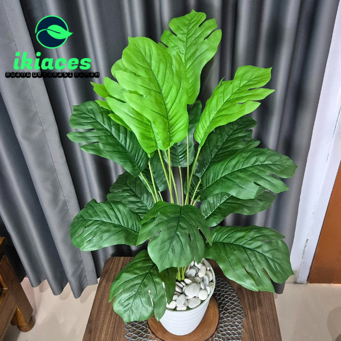 DAUN KELADI PLASTIK JUMBO POHON SUKUN ARTIFISIAL DEKORASI TANAMAN HIAS POJOKAN RUMAH POHON HIAS TING