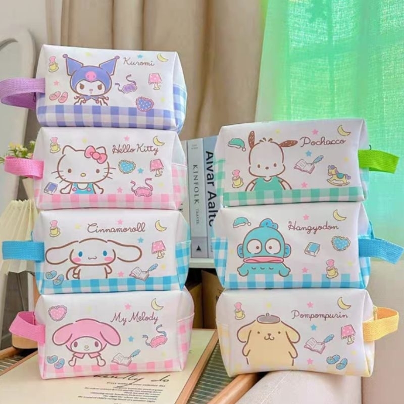 

CL Pouch pensil cosmetik Kuromi Cinnamoroll Melody Hello Kitty Pompompurin Pochacco Hangyodon