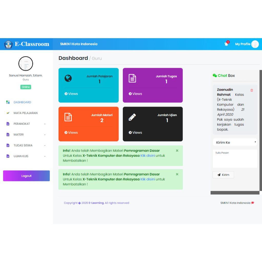 Aplikasi Elearning Kirim Tugas & Ujian Online V6