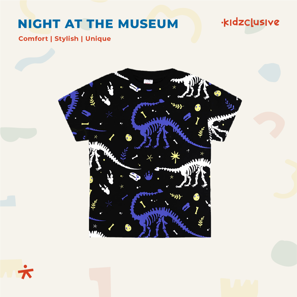 Kidzclusive - Premium Baju Anak Night At The Museum baju anak dinosaurus laki laki baju setelan anak