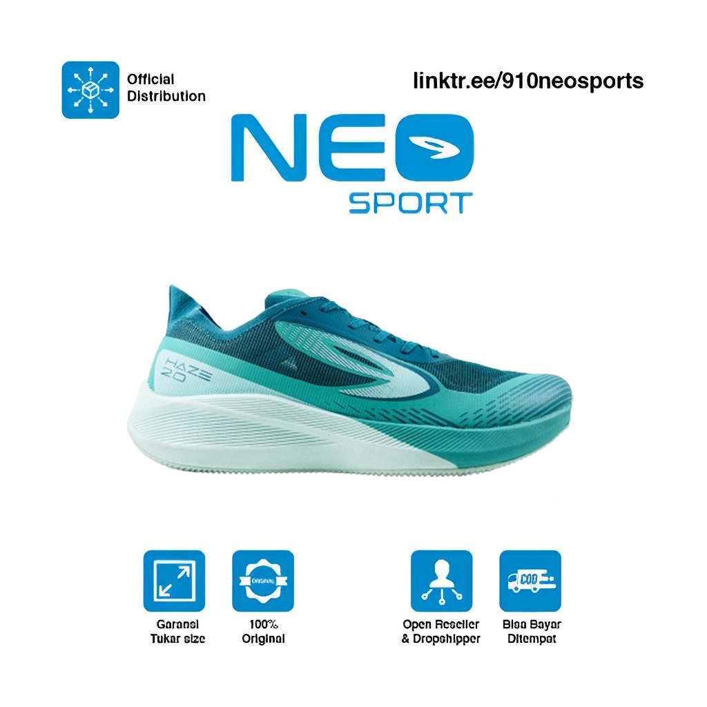 910 Sepatu Lari HAZE 2.0 TEAL MINT