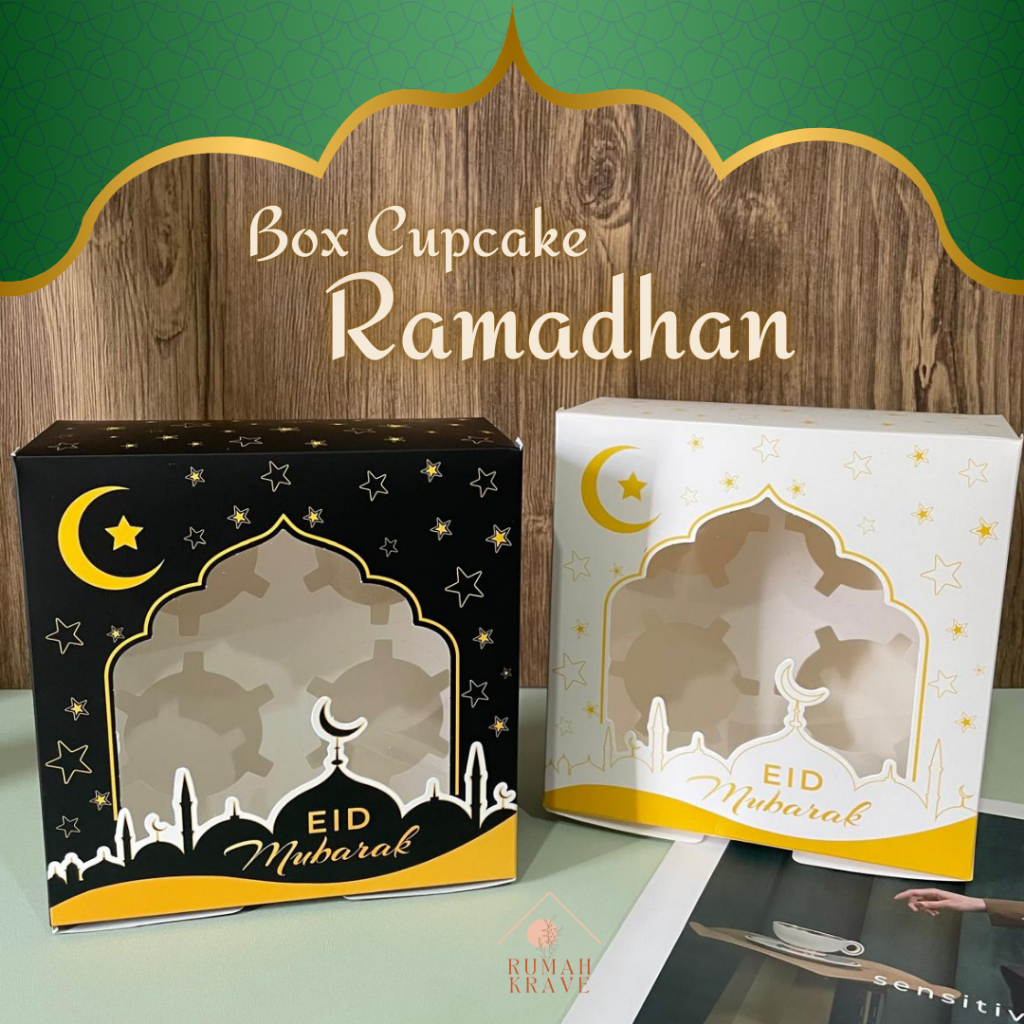 

RUMAH KRAVE - Box Kue Cupcake Lebaran Idul Fitri Kotak Snack Ramadhan