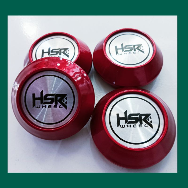 Dop center velg logo HSR. Variasi kerucut merah. Diameter 6,8 cm