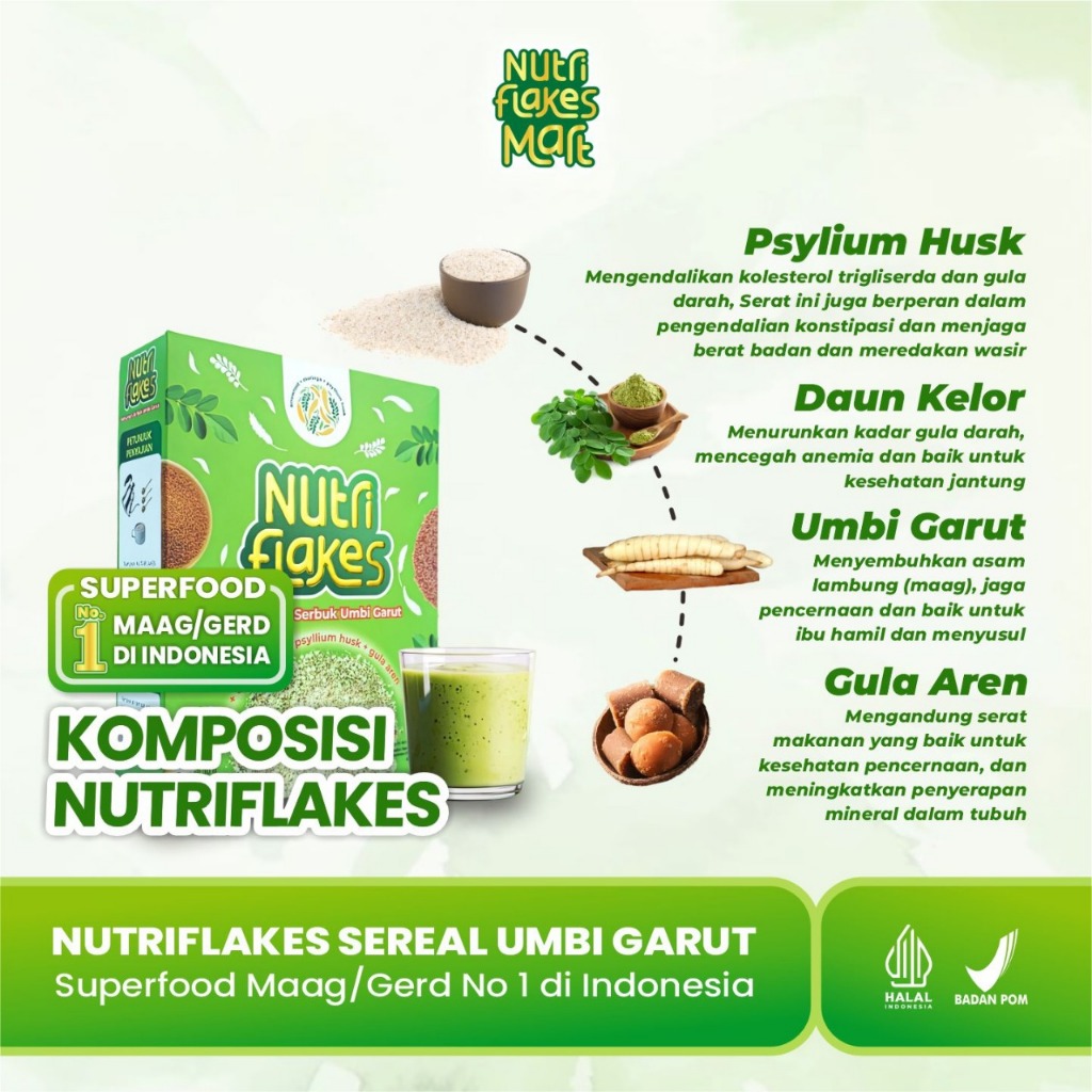 

Cahayadstore Paket 2 Box Nutriflakes Sereal Umbi Garut Asam Lambung - Ampuh Mengatasi Masalah