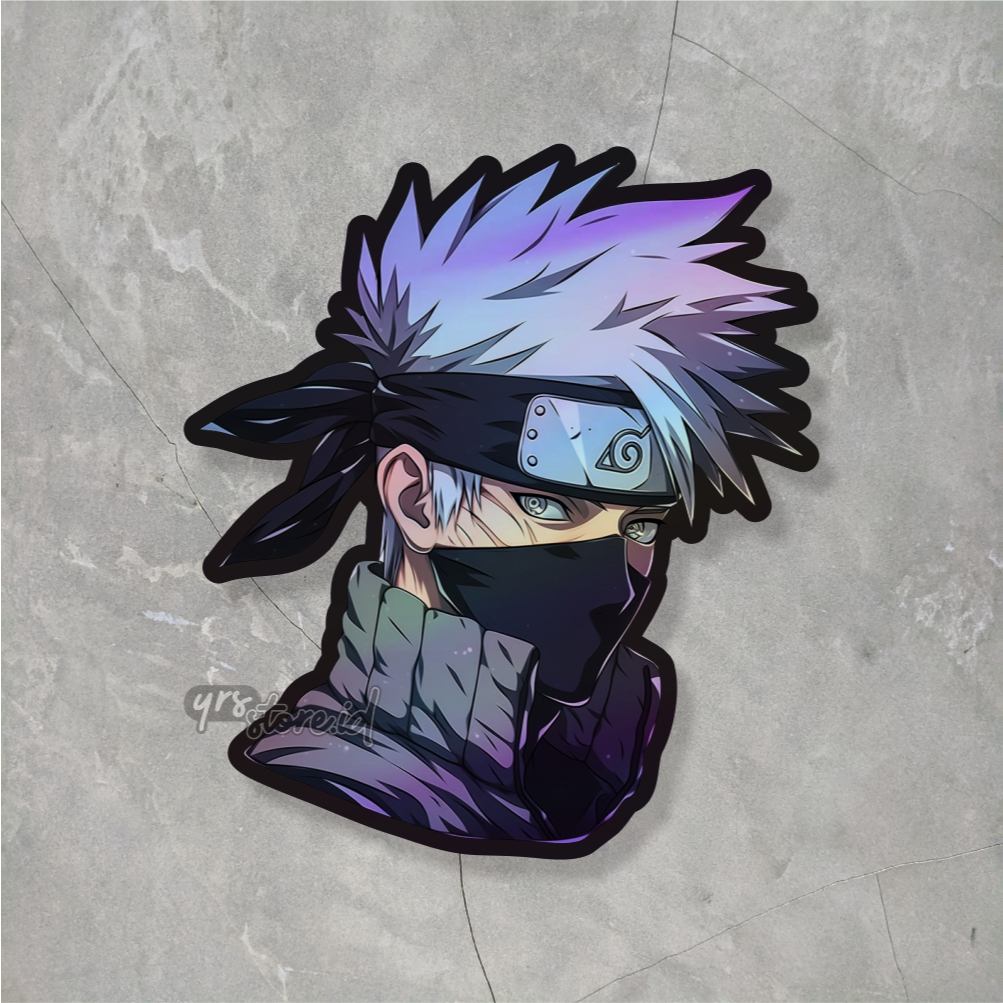 

Sticker Anime Hologram Hatake Kakashi Ukuran +- 7x6,3 cm sticker case hp laptop dll murah anti air