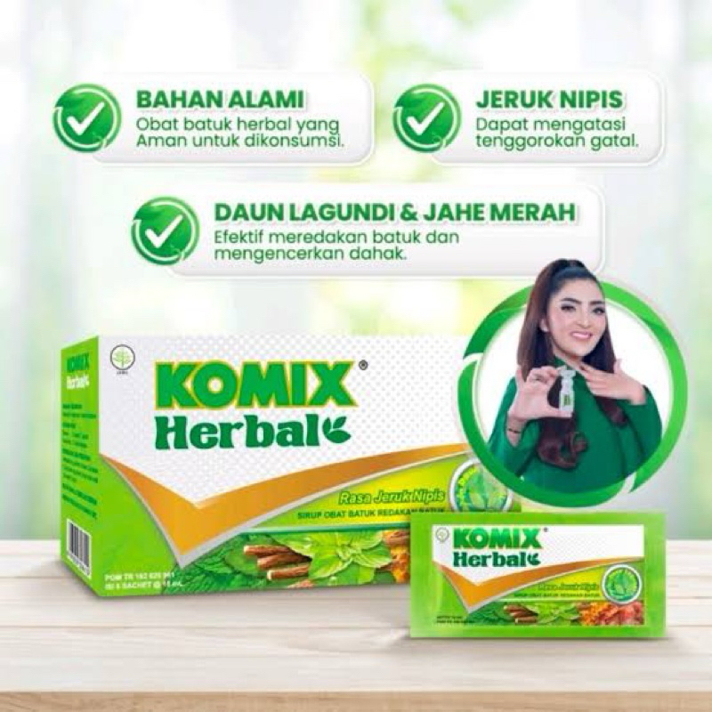 Komix Herbal Jeruk Nipis 1 Box 6 Sachet