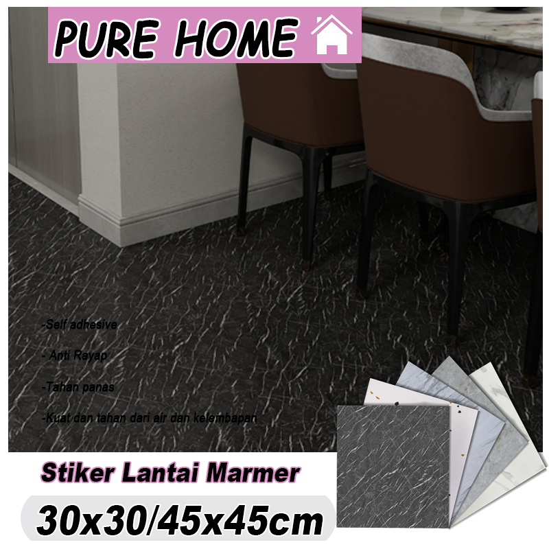 Pure Home-Vinyl Lantai Premium Flooring Uk 30x30/45x45cm / Vinyl Lantai Marbel / Vinil Sticker Lanta