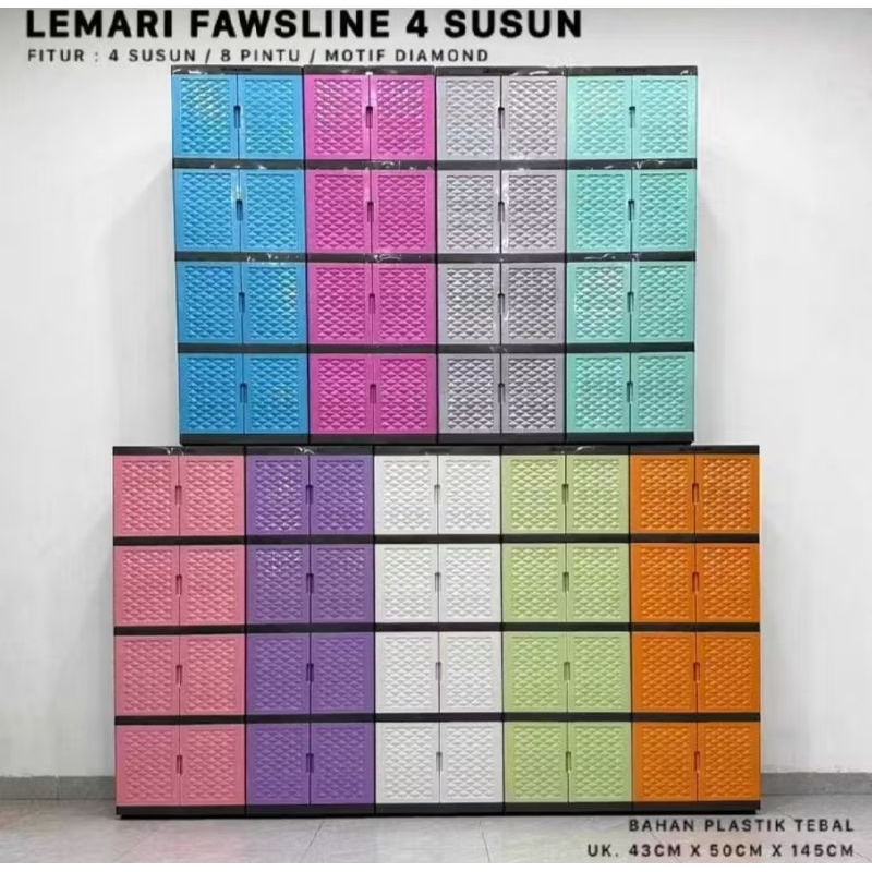 Lemari Plastik Pakaian  Fawsline Rak serbaguna