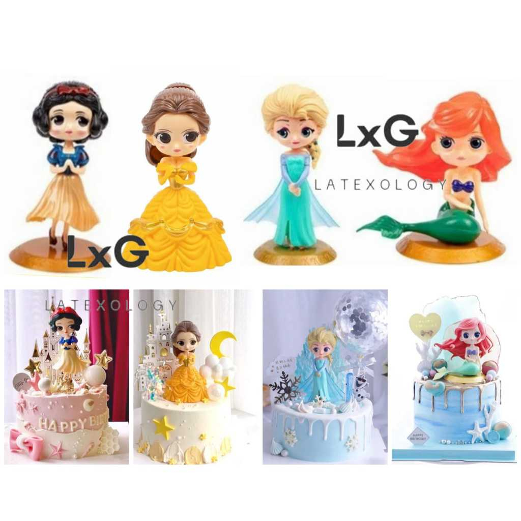 

Topper 3D Princess. Cake Topper Karakter Hiasan Kue Ulang Tahun Tema Purtri.
