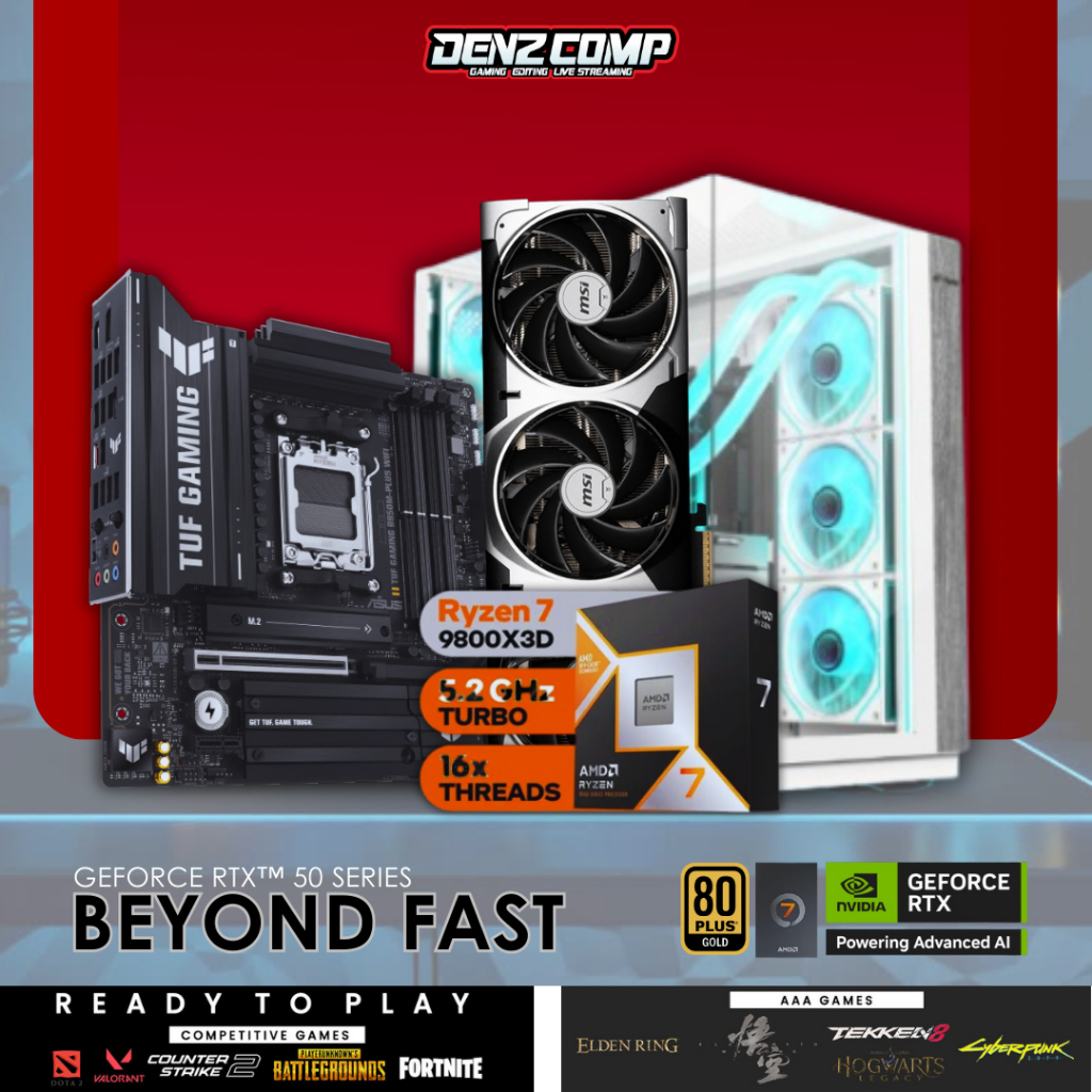 PC RAKITAN AMD RYZEN 7 9800X3D / RTX 5070TI 16GB / DDR5 32GB / NVMe 2TB / AIO 360 - PC GAMING DESAIN