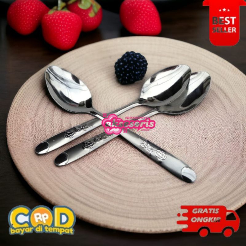 Sendok Makan Ukir Bunga Stainless Steel