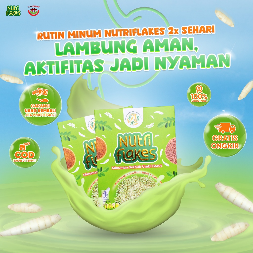 

Paket 2 Box Nutriflakes Sereal Umbi Garut Solusi Lambung Sehat Cocok Untuk Diet Original Bpom
