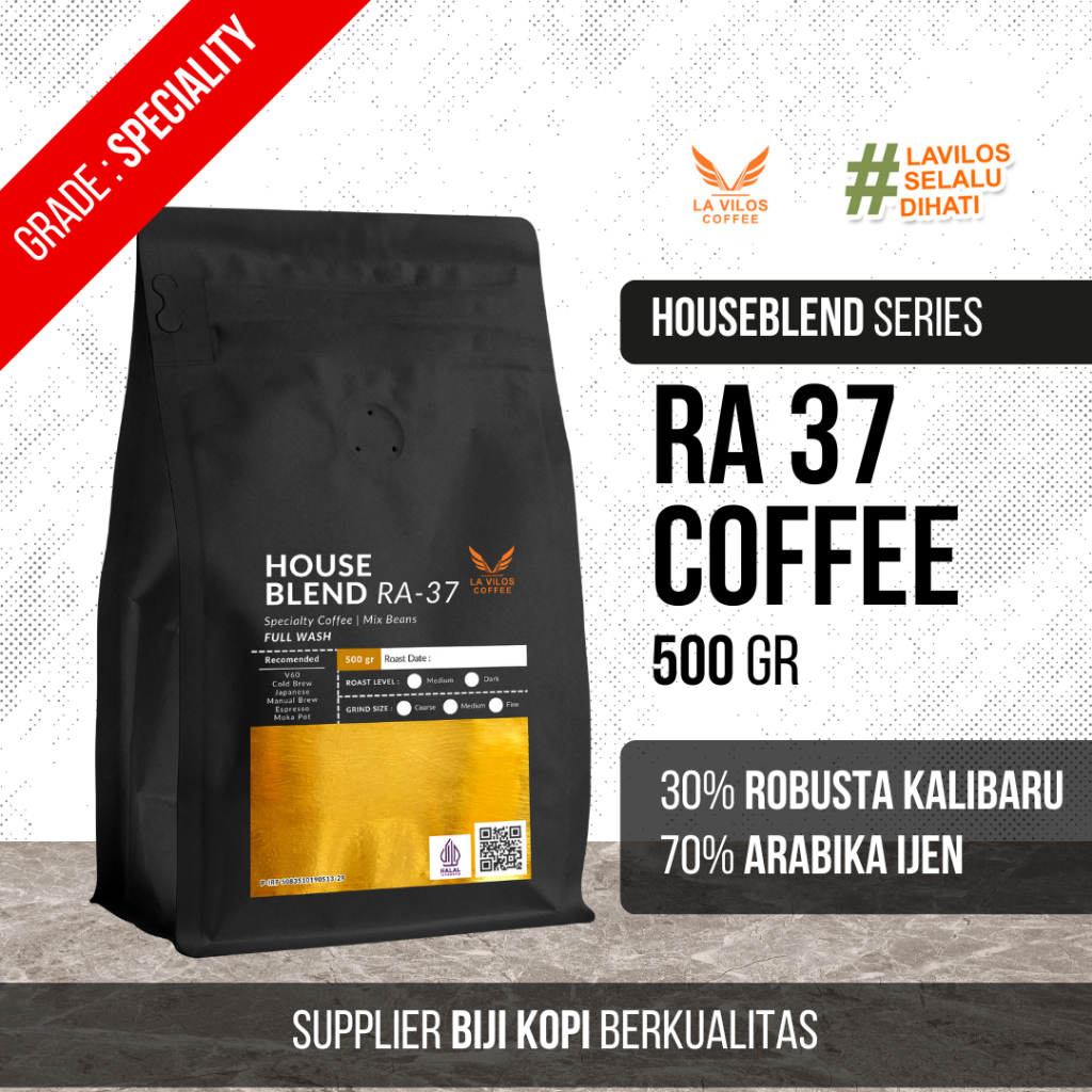 

LA VILOS - RA 37 Coffee House Blend Robusta & Arabika - 500gr