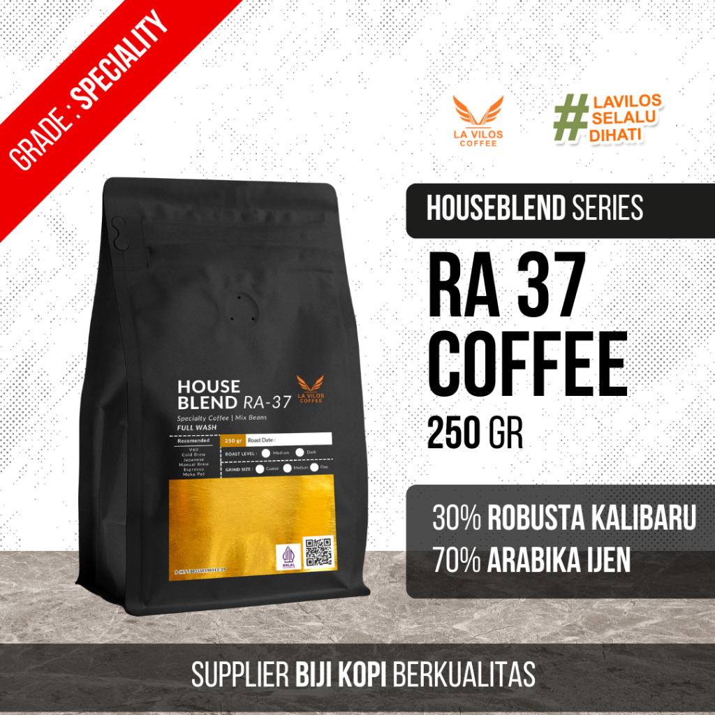 

LA VILOS - RA 37 Coffee House Blend Robusta & Arabika - 250gr