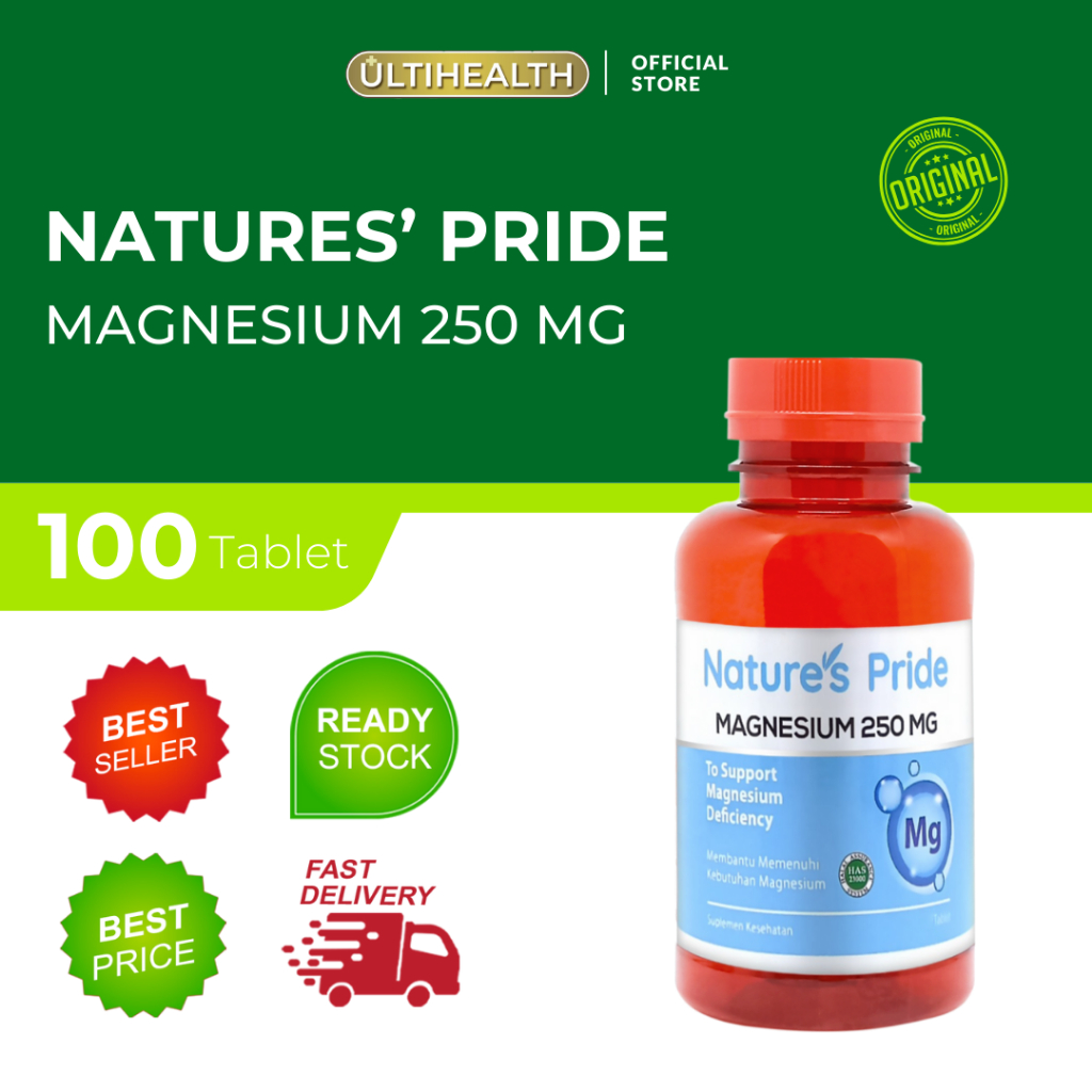 NATURE'S PRIDE MAGNESIUM 250MG ISI 100 TABLET - SUPLEMEN KESEHATAN