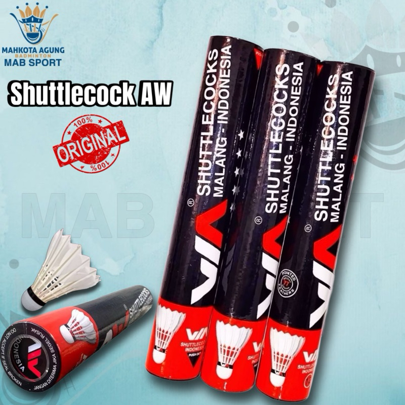 SHUTTLECOCK AW / BOLA BADMINTON AW ORIGINAL MINIMAL ORDER 3 SLOP MADE IN MALANG INDONESIA ASLI KOK A