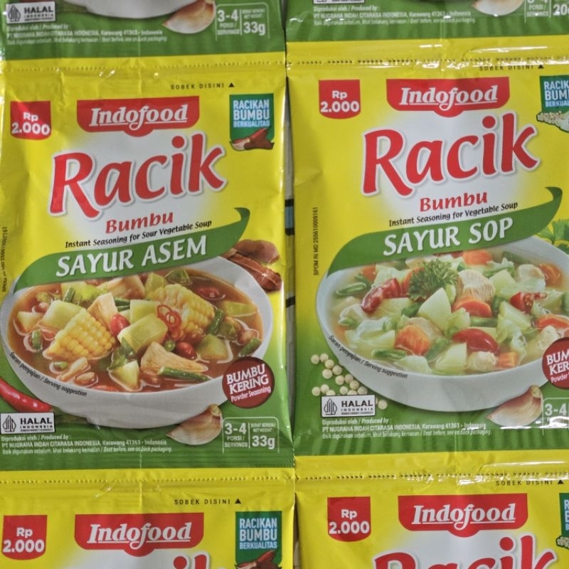

Racik Bumbu sayur sop / Sayur asem / ikan goreng / ayam goreng / Nasi goreng 1rt / renceng