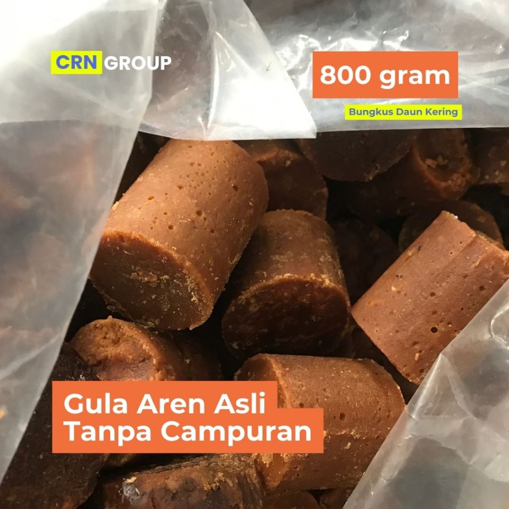 

[800 Gram] Gula Aren / Gula Kawung Asli Tanpa Campuran Bungkus Daun Kering