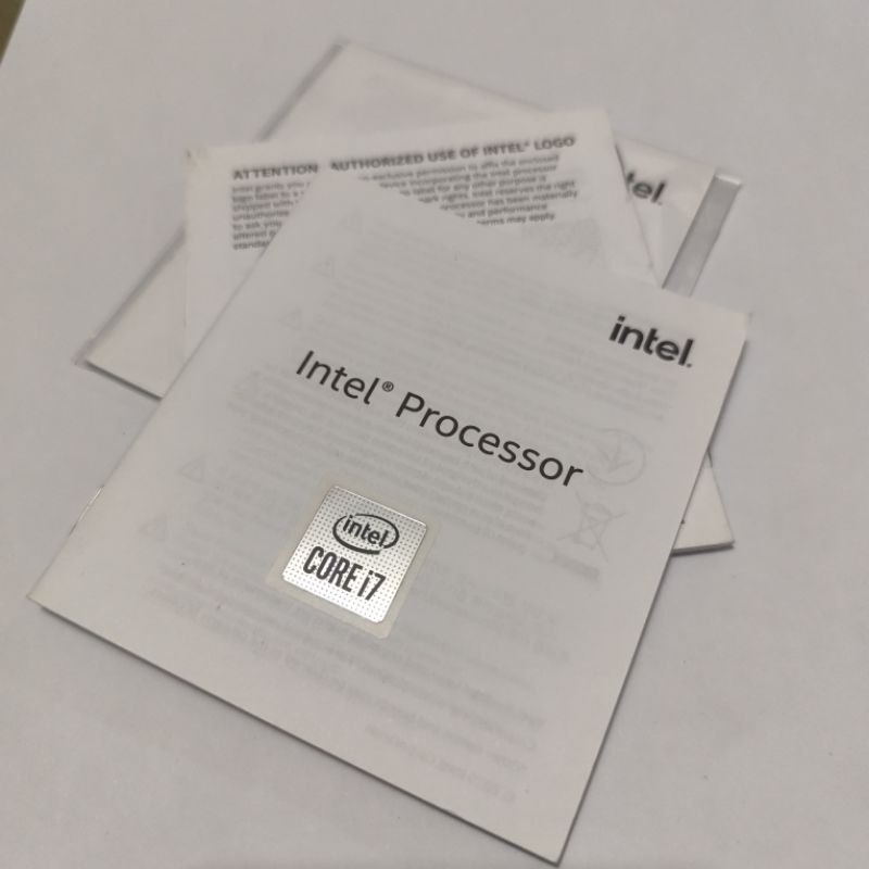 Stiker Logo Processor Intel Core i7 Gen 10th Original | Kondisi Baru