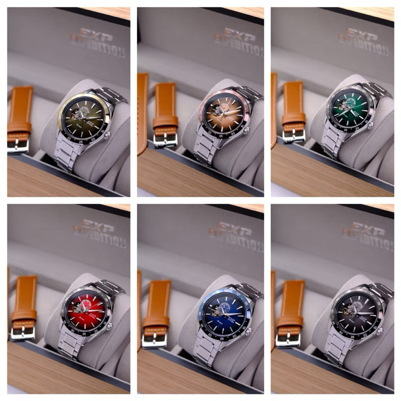 JAM TANGAN EXPEDITION AUTOMATIC E6858 / E 6858 STANLESS STEEL FREE TALI KULIT ORIGINAL GARANSI RESMI