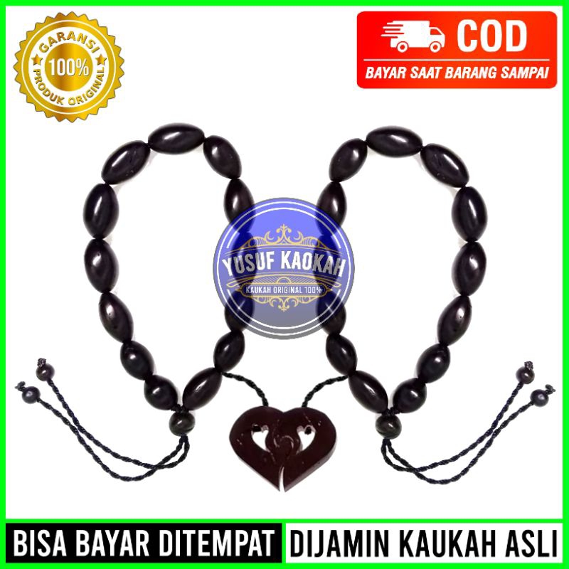 Gelang Kokka Kaokah Kaukah Couple Love Motif Oval Full Warna Hitam Sepasang