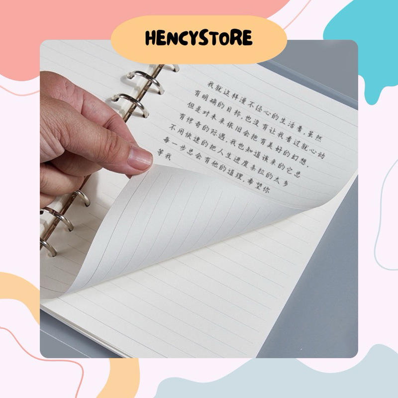 

(HencyStore) ISI NOTEBOOK KERTAS ISI BINDER 6 LUBANG SIZE A6 REFIL ISI NOTEBOOK