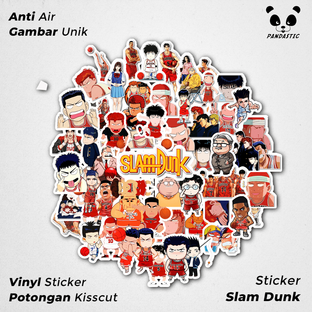 

Stiker Slamdunk Basket Chibi Anime Kartun Film Paper Vinyl Dekorasi Laptop Koper Tumbler Kulkas DIY