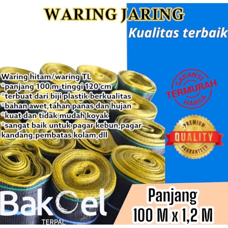 jaring waring hitam pagar tanaman pagar ayam 1 roll panjang 100 meter