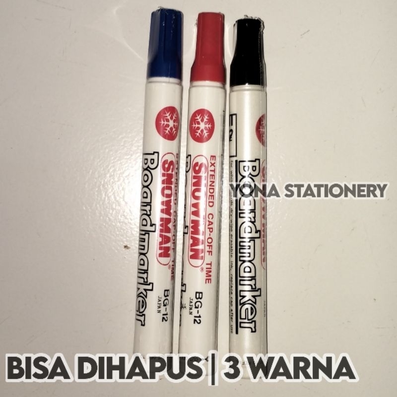 

Spidol Snowman White Board | Spidol Papan Tulis | BG-12 | 3 Warna: Merah, Biru, Hitam (Bisa dihapus)