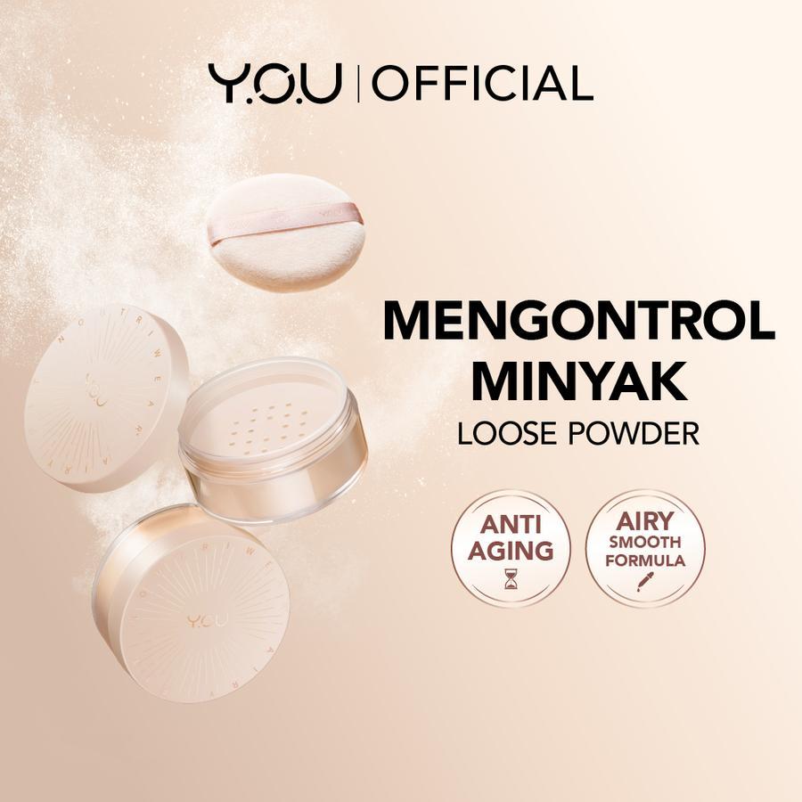 YOU NoutriWear+ Airy Fit Loose Powder Sebum Control Kosmetik Makeup Wajah Bedak Tabur Tahan Lama Tah