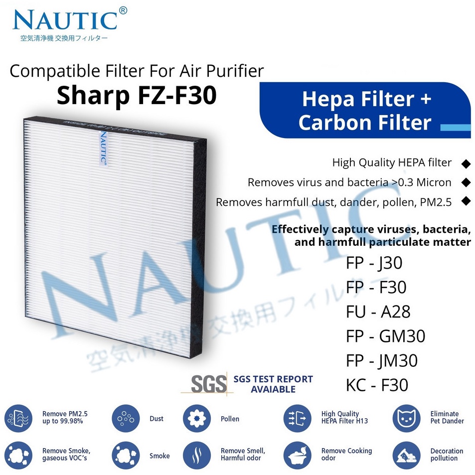 Bonus Pembersih udara Sha FPF3Y  FPJ3Y  FPJM3Y  FPGM3Y  KCF3Y  FUA28Y  FUY28Y  HEPA SHA AIR PURIFIER