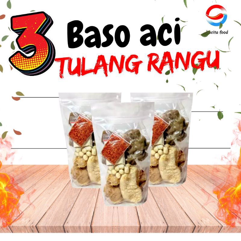 

Baso Aci tulang rangu,bakso tulang rangu, per 3 bks