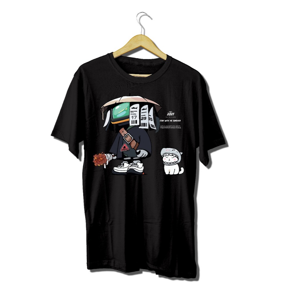 Kaos Distro Robot Hiu Baju Dewasa Pria Wanita Ready