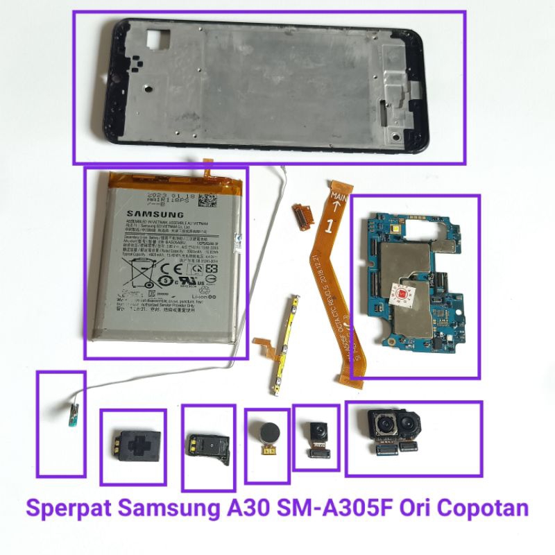 Sparepart Sperpat Samsung A30 A305 A305F Original Copotan  Mesin Normal  frame  Buzer  modul kamera 