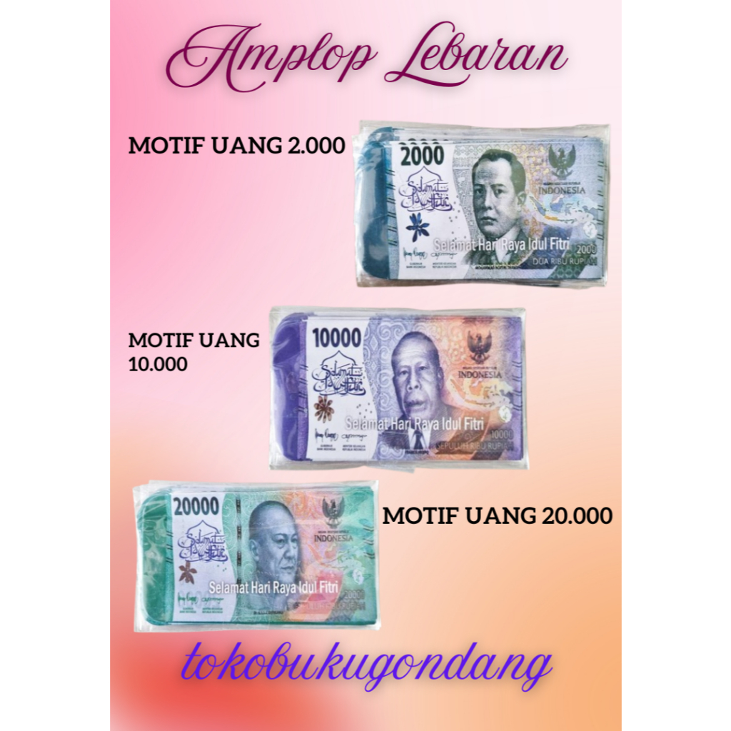 

Amplop Lebaran (THR) 1 pak isi 100 pcs